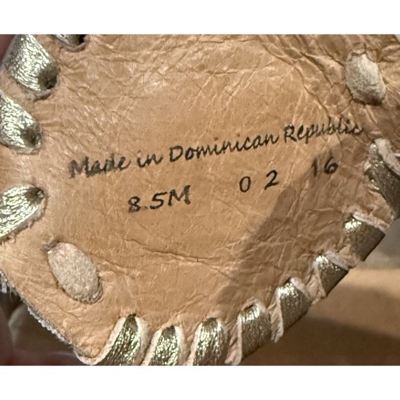 Jack‎ Rogers Sandals Womens 8.5 Gold Luccia Cork Wedge Slip On Open Toe Coastal - Picture 6 of 6